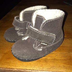 Brown lined suede boots